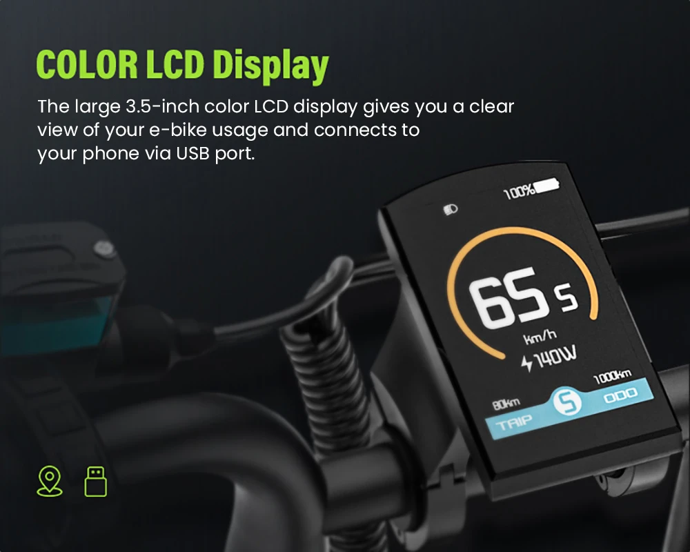 COSWHEEL CT20S Electric Bike, 1500W Motor, 60V 27.5Ah Battery, 20*5.0-inch Off-road Tire, 45km/h Max Speed, 160km Max Range, Shimano 7-Speed, Hydraulic Oil Brakes, Front & Rear Shock Absorption