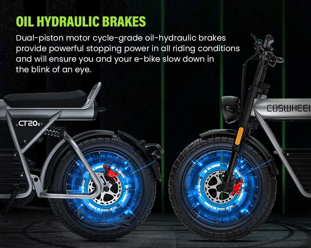 COSWHEEL CT20S Electric Bike, 1500W Motor, 60V 27.5Ah Battery, 20*5.0-inch Off-road Tire, 45km/h Max Speed, 160km Max Range, Shimano 7-Speed, Hydraulic Oil Brakes, Front & Rear Shock Absorption