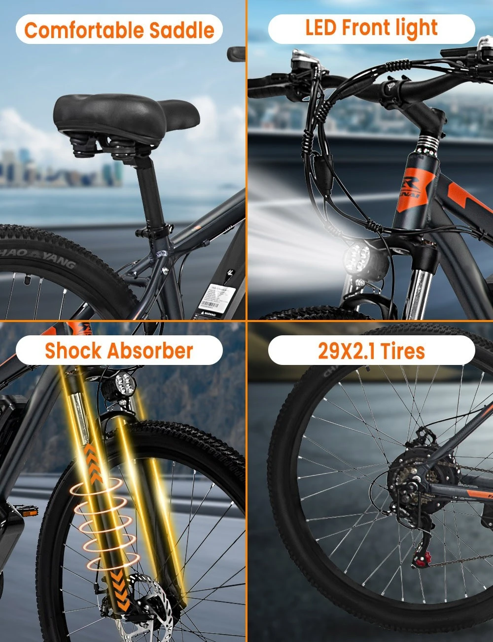 GUNAI GN29 Electric Bike 29*2.1in Tire 48V 750W Motor 50km/h Max Speed 15Ah Battery 90km Max Range Dual Disc Brakes