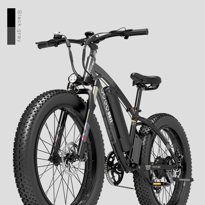 GOGOBEST GF600 Electric Bike 48V 13Ah Battery 1000W Motor 26x4.0 inch Fat Tire Aluminum Alloy Frame Shimano 7-speed Shift Max Speed 40km/h 110KM Power-assisted mileage Range LCD Display IP54 Waterproof - Black Yellow