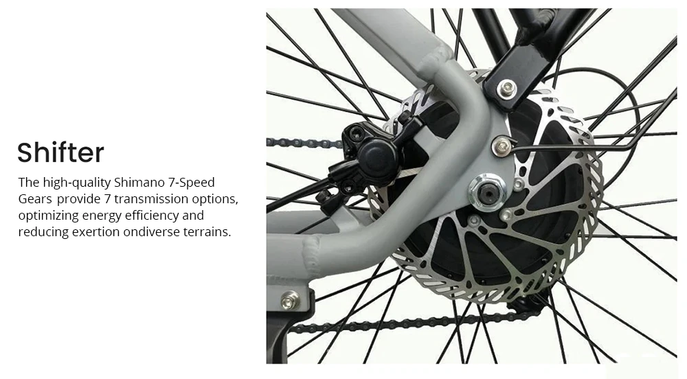 PVY P26 Electric Bike, 27.5-inch Tires 750W Motor 48V 11.6AH Battery 100km Max Range Hydraulic Brake Shimano 7-Speed Backlit LCD Display
