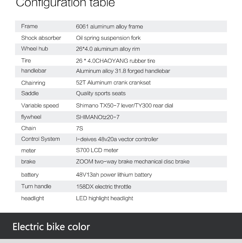 GOGOBEST GF600 Electric Bike 48V 13Ah Battery 1000W Motor 26x4.0 inch Fat Tire Aluminum Alloy Frame Shimano 7-speed Shift Max Speed 40km/h 110KM Power-assisted mileage Range LCD Display IP54 Waterproof - Black Yellow