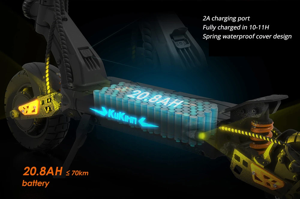 KuKirin G2 Master Electric Scooter, 10" Off-road Pneumatic Tires 1000W*2 Dual Motor 52V 20.8Ah Battery 70km Max Range 60km/h Max Speed, Front & Rear Disc Brake + Hydraulic Shock Absorber